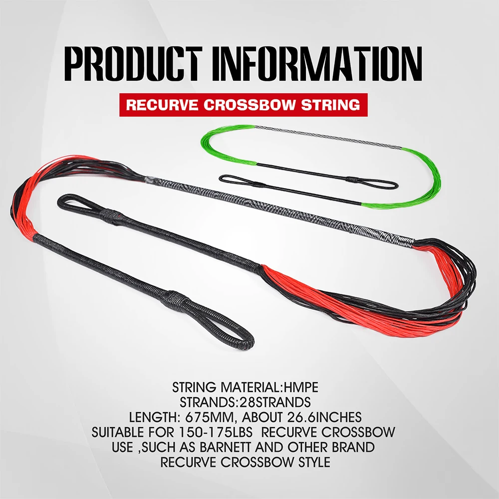1pcs 675mm Archery BowString 26.6 Inch 28 Strand For Outdoor Sports Shooting Hunting Bowstring  Red and Green