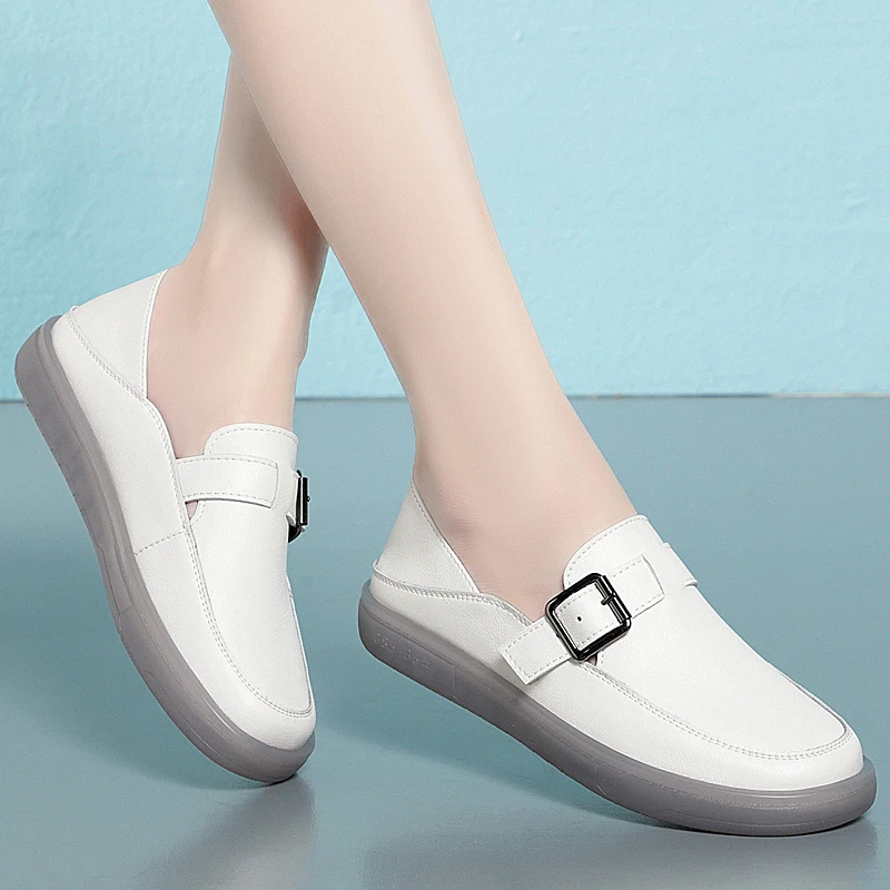 AIYUQI Loafers Woman Genuine Leather 2023 Spring New Student Sneakers Girl Flat Large Size Nurse Shoes Girl
