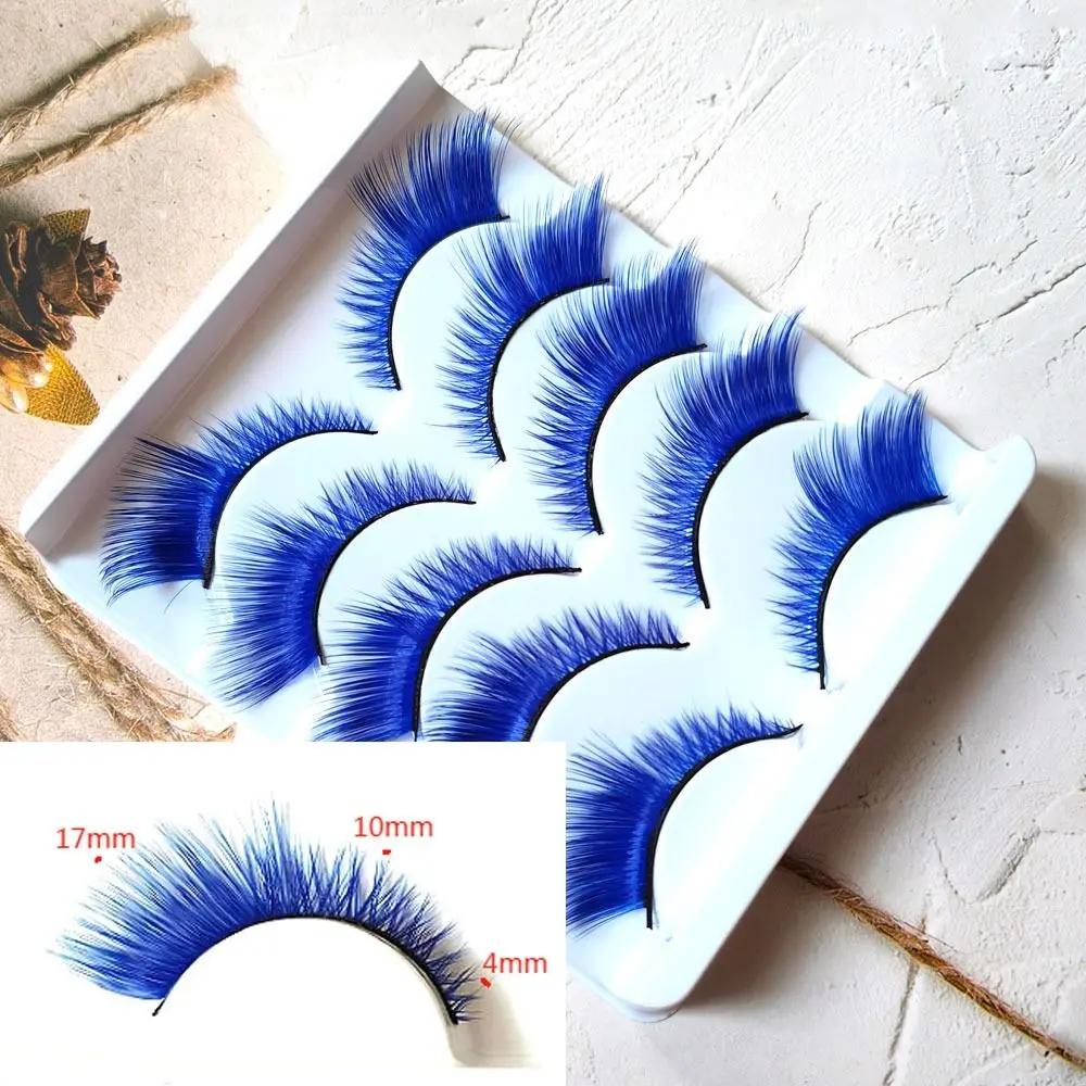 Уникальные 5 пар драматических цветовых ресниц вечерние мягкие пушистые