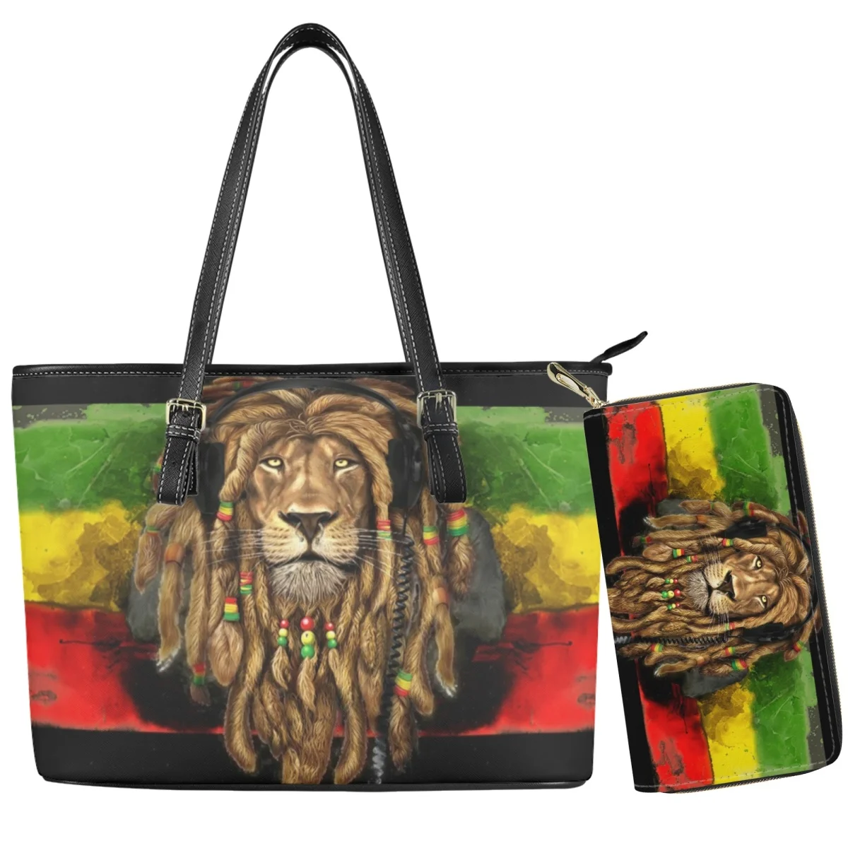 

Ethiopian Flag Handbag for Women Fashion Lion Wallet & Bag Custom DIY Logo Casual Designer Luxury Bag 2Pcs/Set Sac A Mains Femme