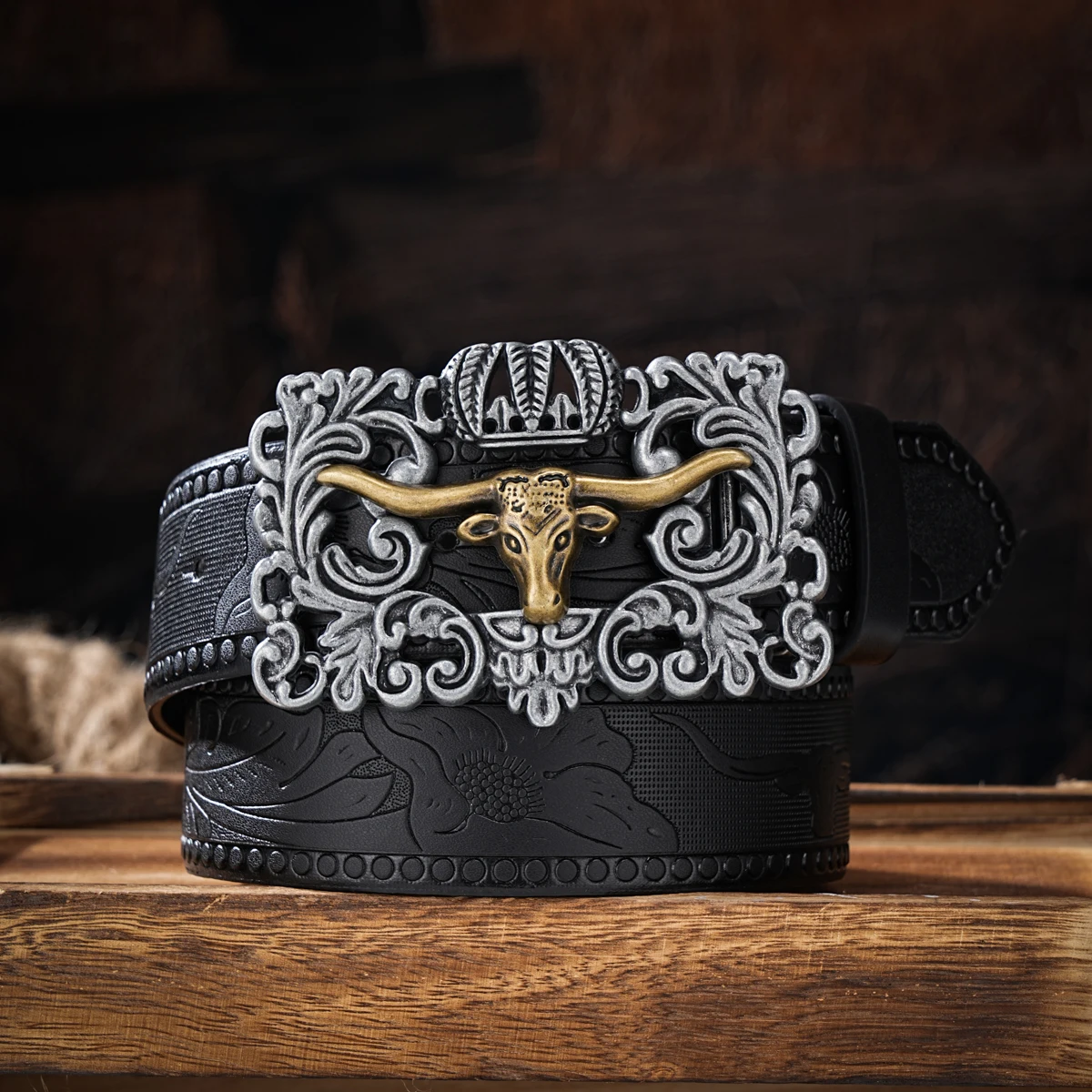 Ремни Унисекс В Западном Ковбойском Стиле Винтажный Ремень Из Искусственной