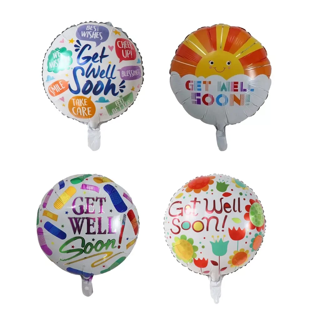 

18inch GET WELL SOON Round Balloons Best Wishes Foil Balloons Party Supplies Helium Globos Ramadan Inflatable Decoration