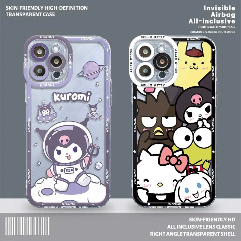 

Kuromi Astronaut Planet Clear Phone Case For Apple iPhone 14 13 12 11 Pro Max 13 12 Mini XS Max XR X 7 8 6 6S Plus Soft Cover