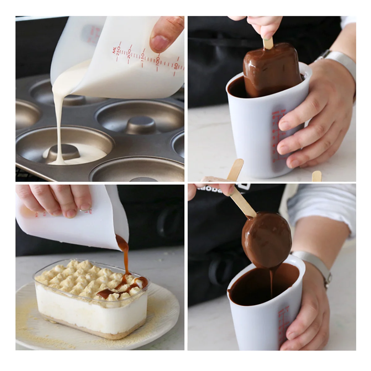 

Measuring Beaker Liquid Container With Graduations White Cup Visible Silicone Resin Mixing Cups