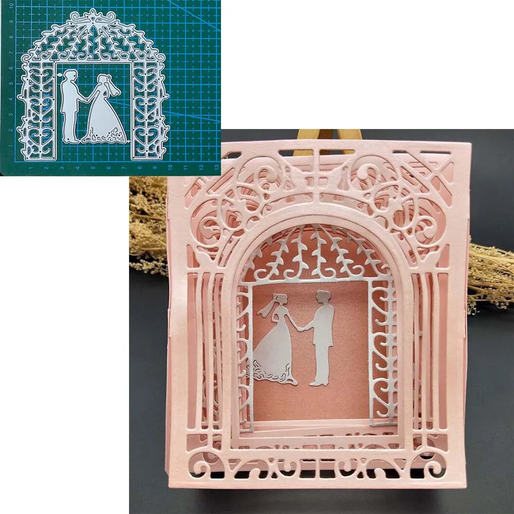 

3D Greeting Card Frame Door 2023 New Cutting Dies Scrapbooking Metal Blade Punch Embossing Card Making DIY Stencils