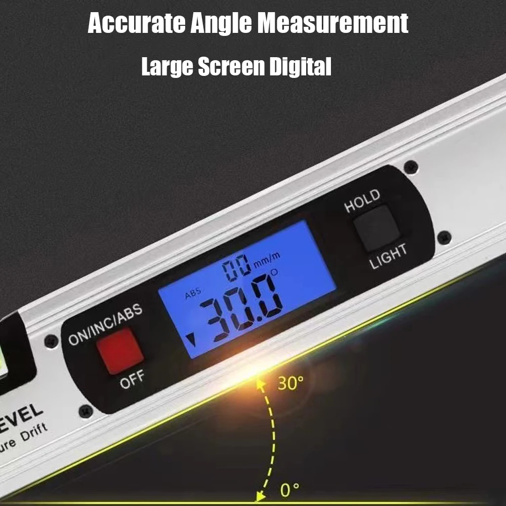 

Level Ruler Test Inclinometer With/without Magnets Electronic Finder Degree Protractor Slope Digital Angle 400mm 360 Level Angle