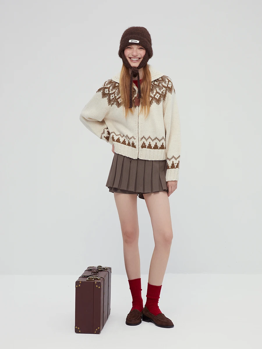 A Fairisland вязаный кардиган женский винтажный свитер толстое теплое свободное