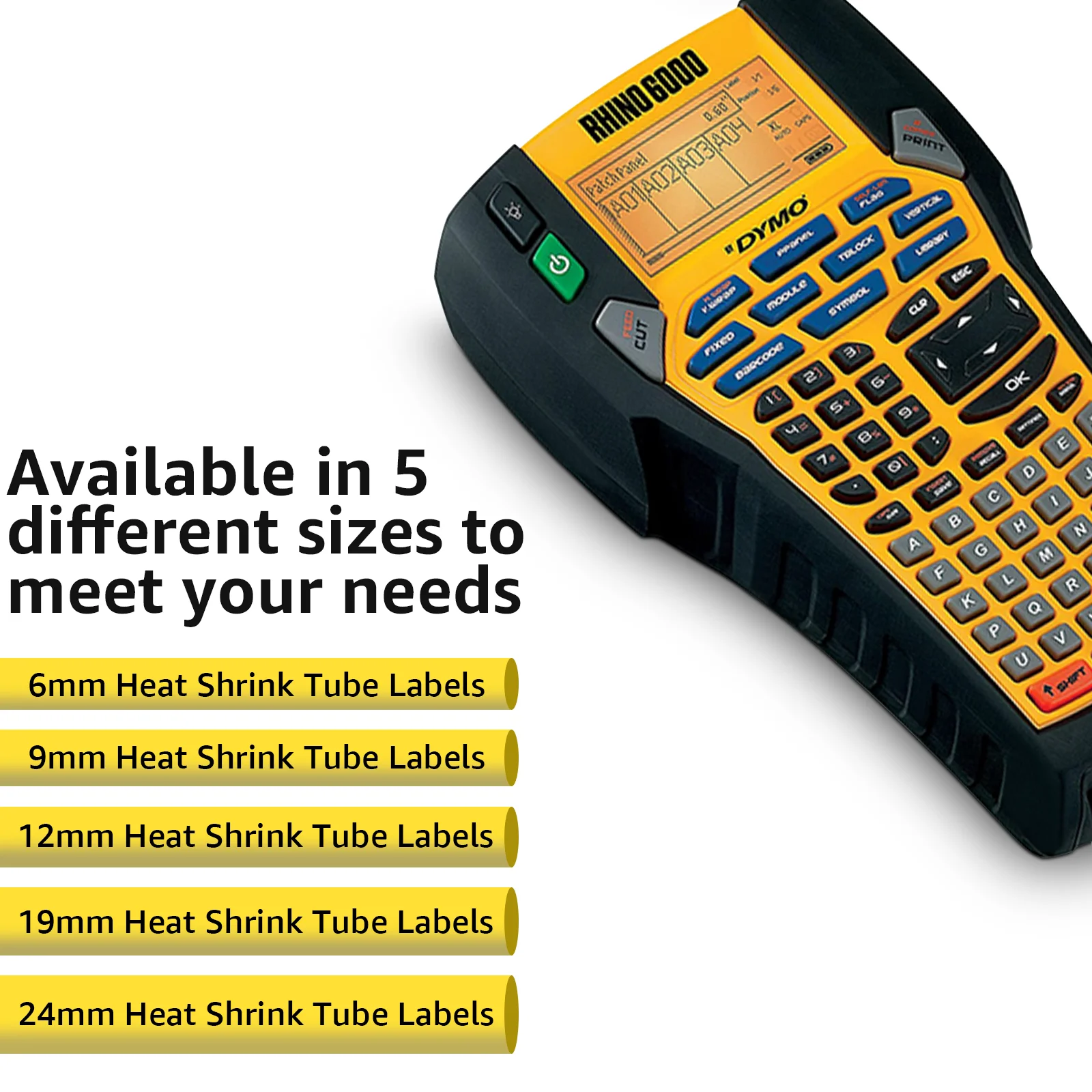 Термоусадочная трубка 3PK 6/9/12/19/24 мм 18053 18054 18055 18056 ленты для этикеток совместимые с