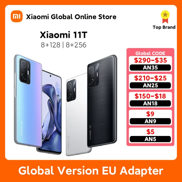 Смартфон Xiaomi 11T, 8 ГБ + 128 Гб/256 ГБ, 1200 дюйма, 120 Гц 1