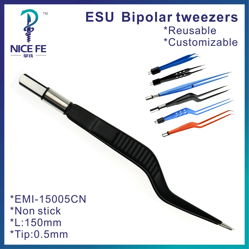 Биполярные щипцы IEC Биполярный пинцет Прямой наконечник Электрохирургический