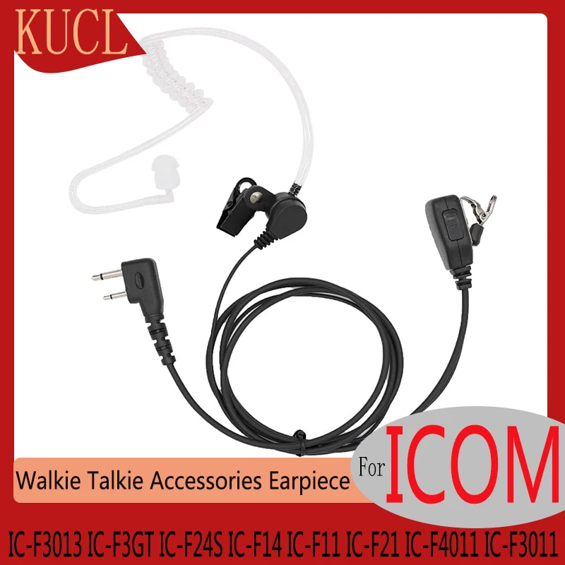 RISENKE Earpiece for ICOM ICF3013 F3GT F24S F14 F11 F21 F4011 F3011 Walkie Accessories Talkie Two Way Radio Headset with Mic PTT