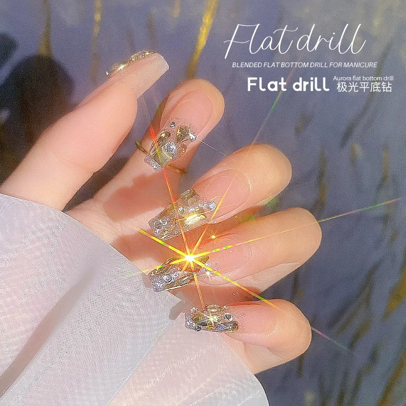 

100pcs Nail Shaped Drill Rhinestones Parts Crystal Drop Rhombus Arrow Colorful Flatback Stones 3D Gems Nails Art Decoration