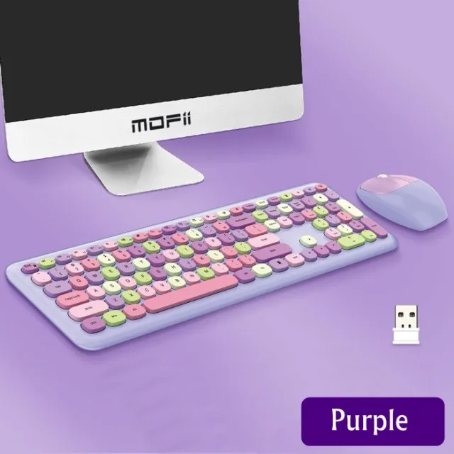 

Беспроводная мышь и клавиатура для девочек, 666 г, 2,4 г