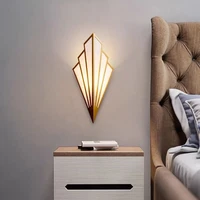 jmzm nordic golden wall lamp linen copper stair light for living room aisle bedroom indoor led background decorative wall lamp