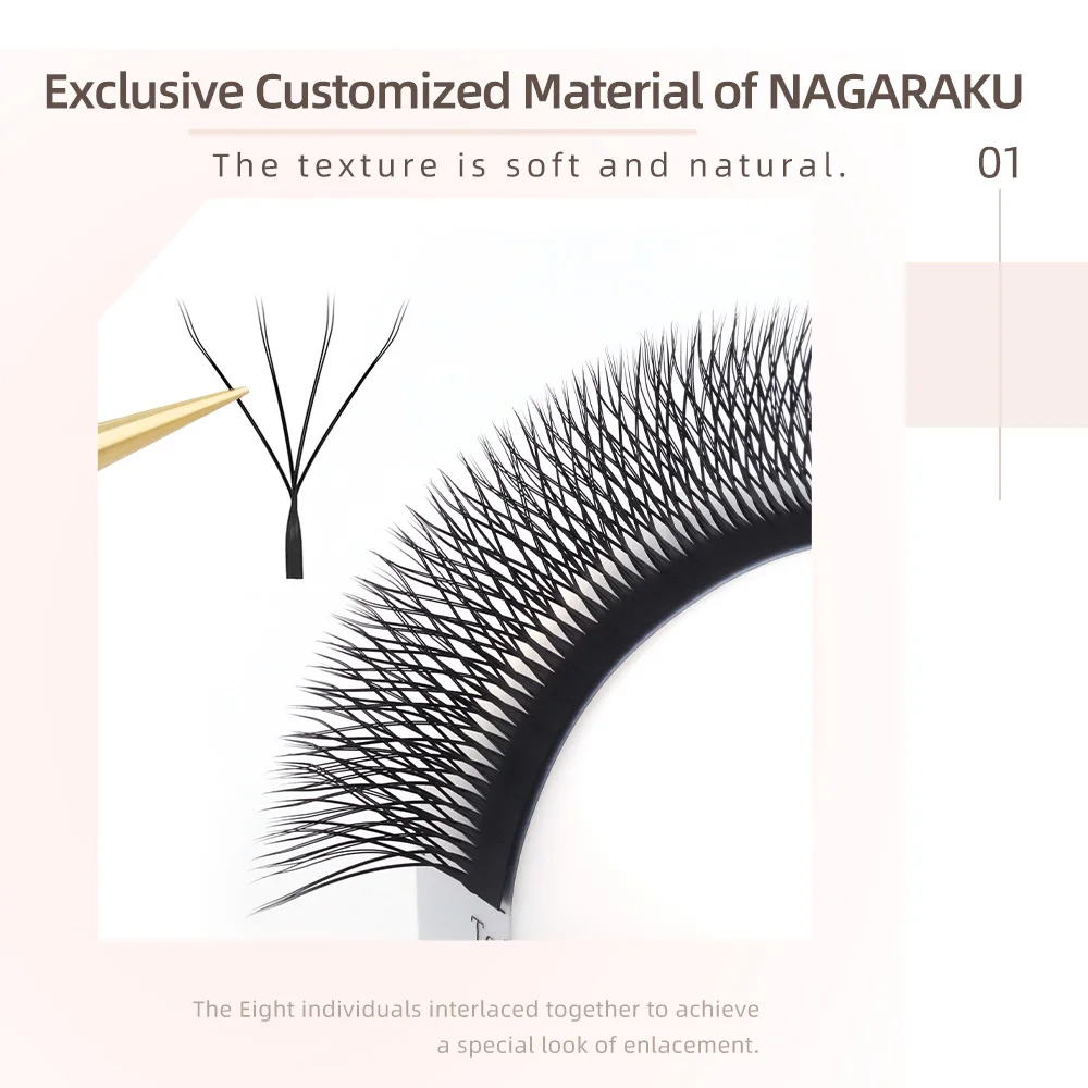 NAGARAKU 4D W автоматическое цветущее W-образное цветение двойные кончики готовые