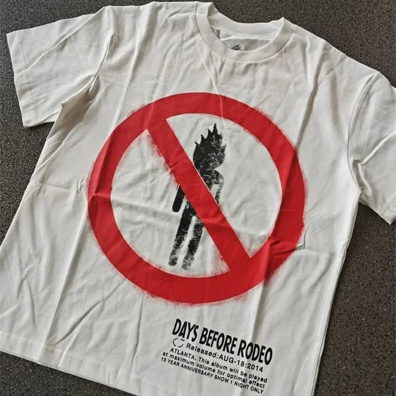 Универсальные топы Cactus Jack футболка с красной круговой этикеткой на спине