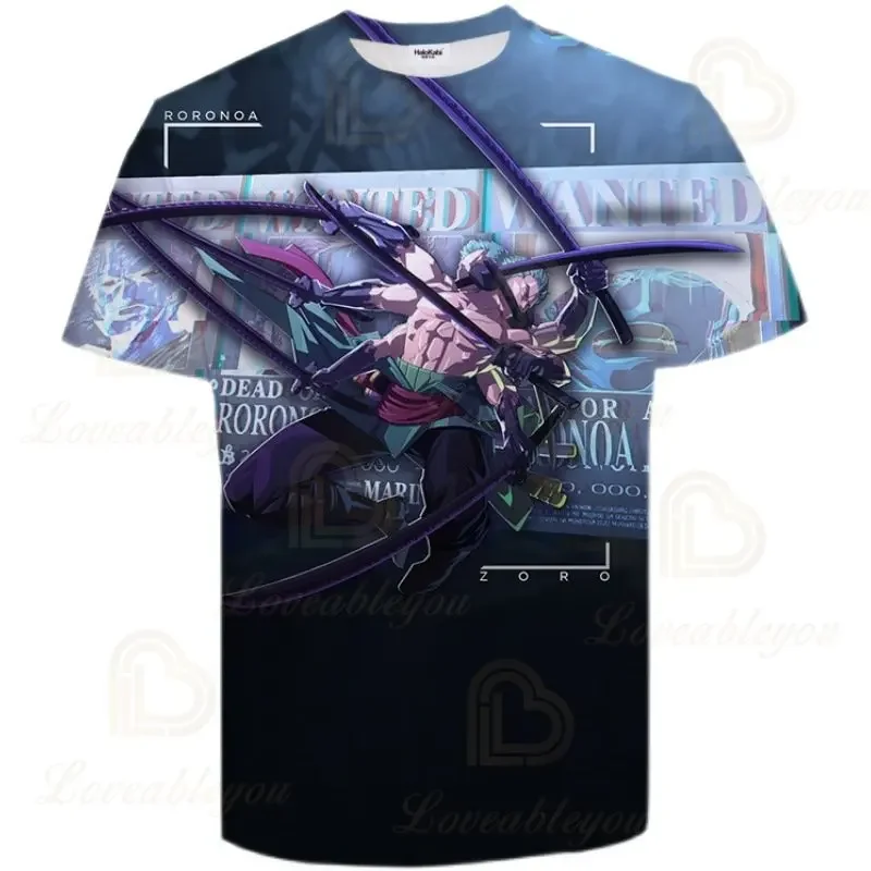 Цельная обезьянка D. Футболка Luffy Zoro с 3D принтом Детская Летняя короткая футболка