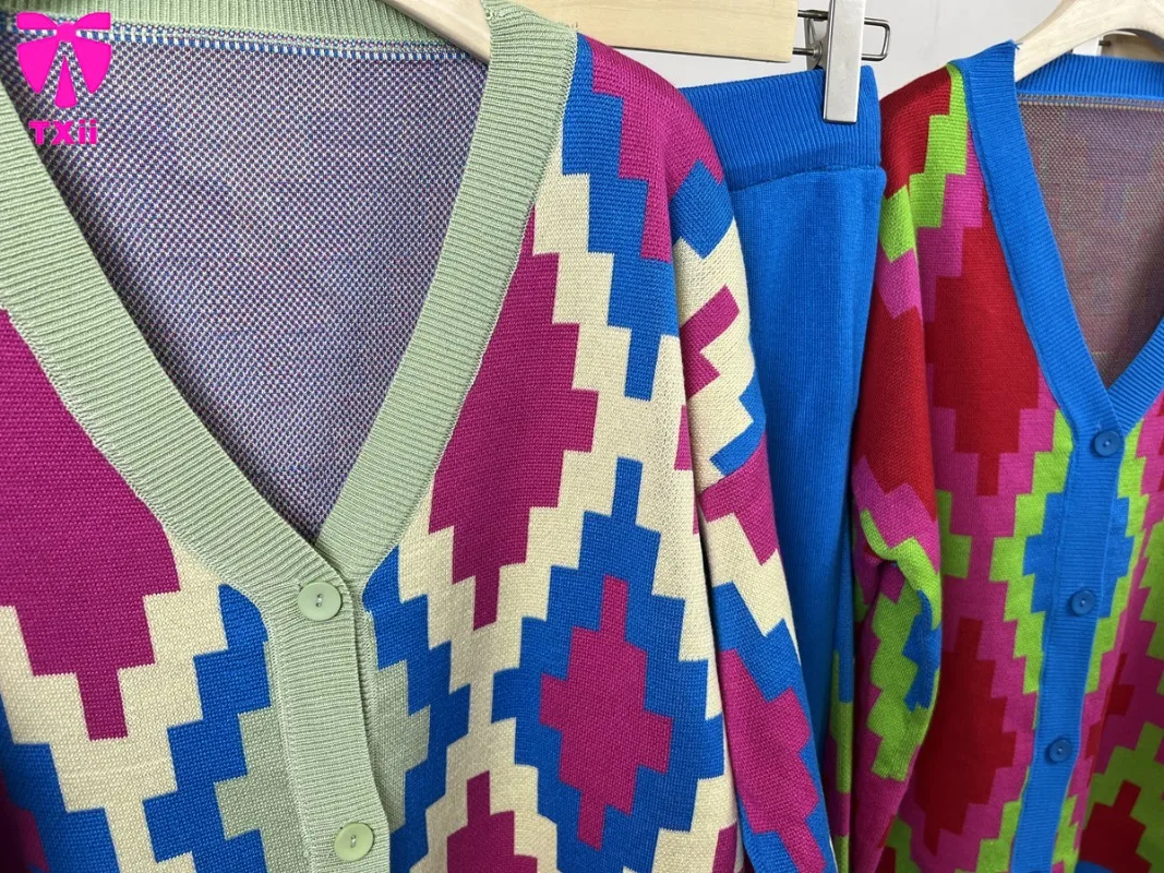 Клетчатый вязаный осенне-зимний повседневный свитер кардиган топ комбинезон с