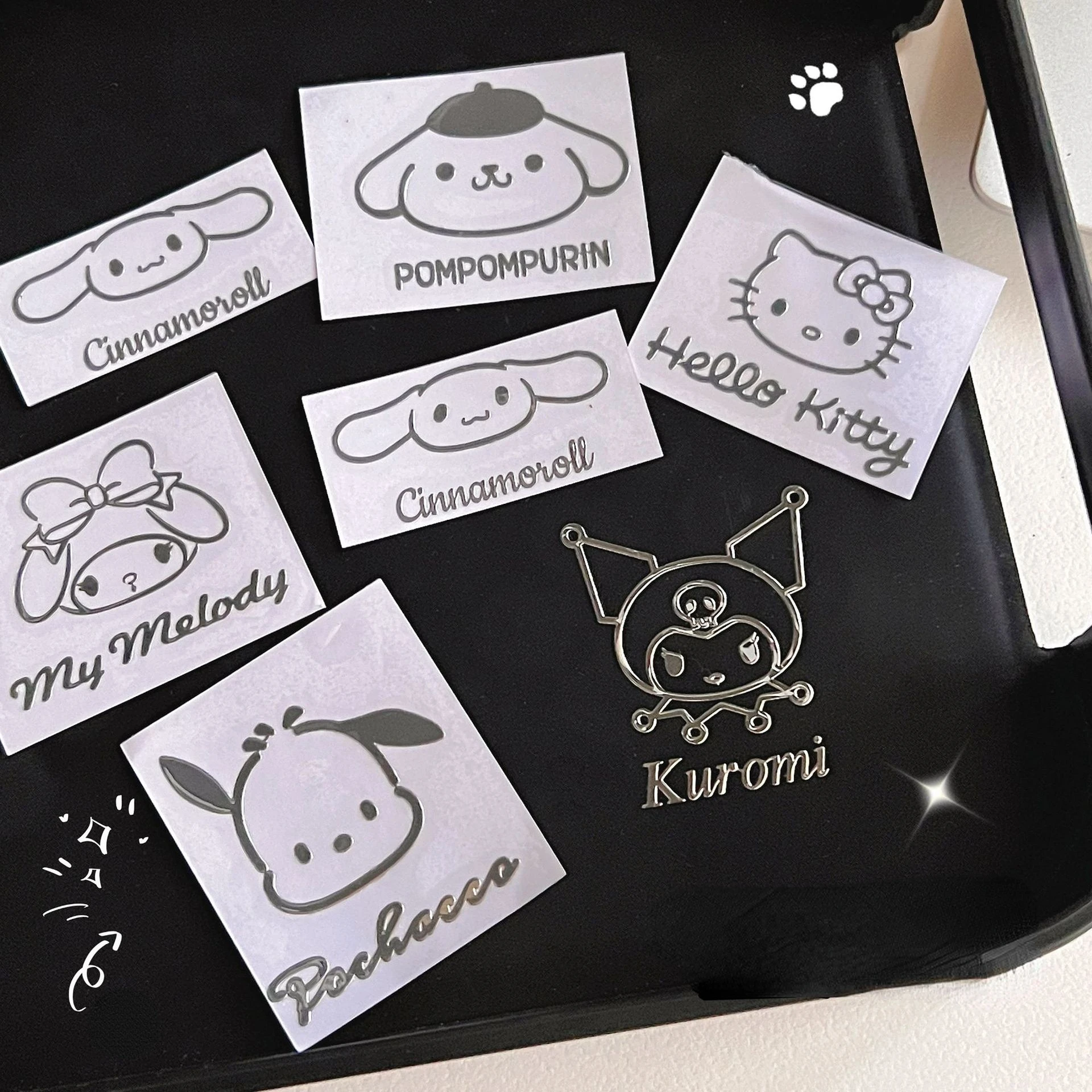 

Sanrio металлическая наклейка Cinnamoroll Kuromi My Melody мультяшный милый декоративный водостойкий стикер для скейтборда