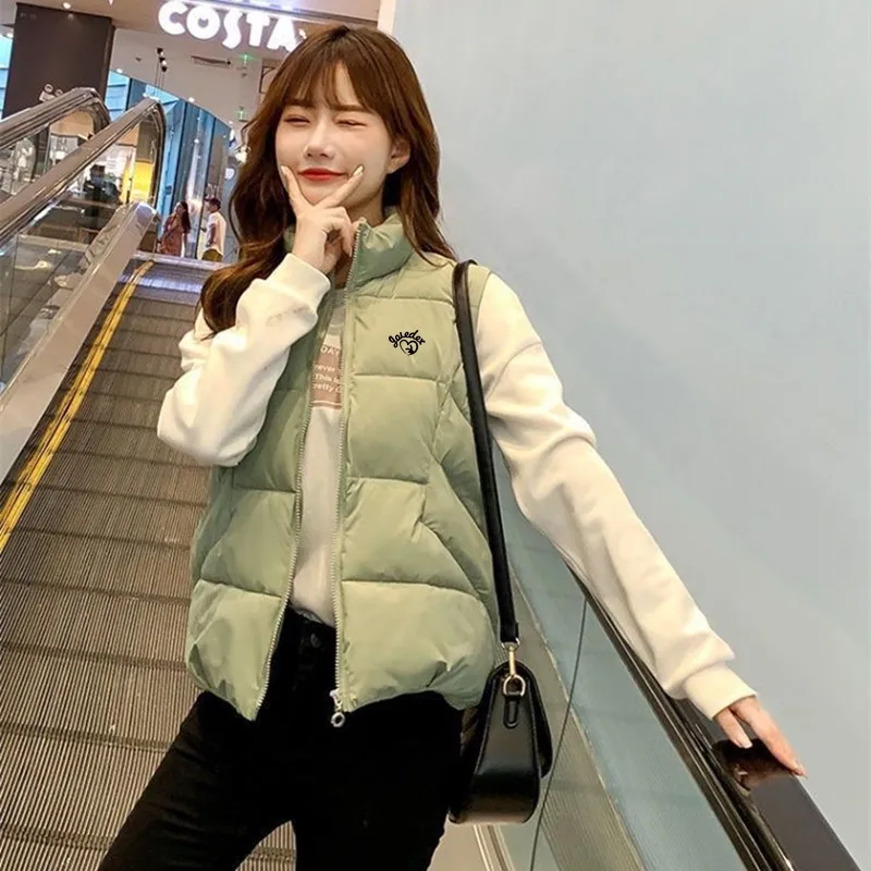 Winter 2022 New Women Golf Vest Jacket Korea Fashion Windproof Warm Golf Wear Clothing Ladies Down Cotton waistcoat Coats Woman