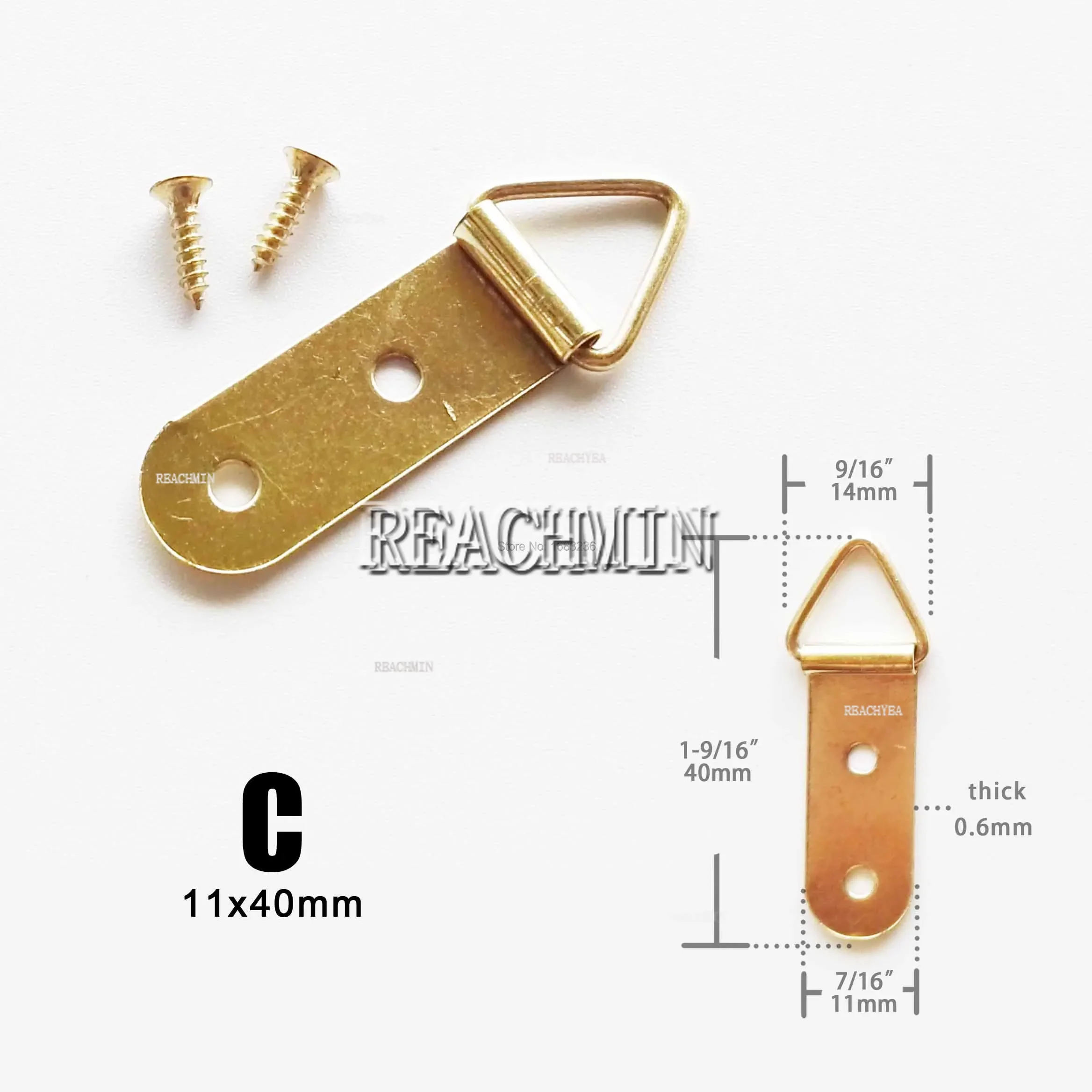 Золотые треугольные D-образные кольца вешалка для фоторамки подвесные