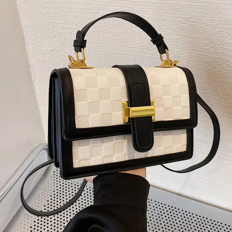 

Super Hot Women's Bag 2022 New PU Soft Leather Popular All-match Color Plaid Crossbody Bag High-quality Texture Handbags