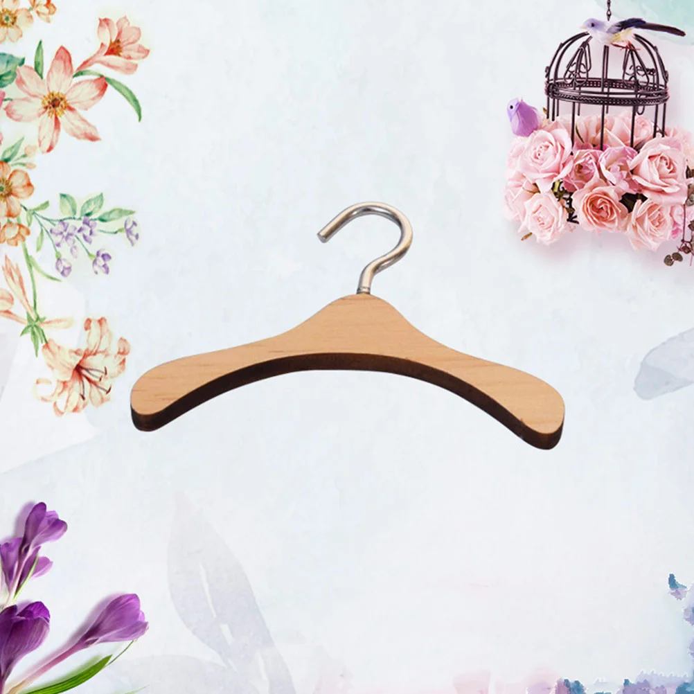 

Hangers Clothes Hanger Wooden Mini Closet Accessories Accessory Bjd Dress Rack Miniature Coat House Storage Baby Inch Dog Outfit