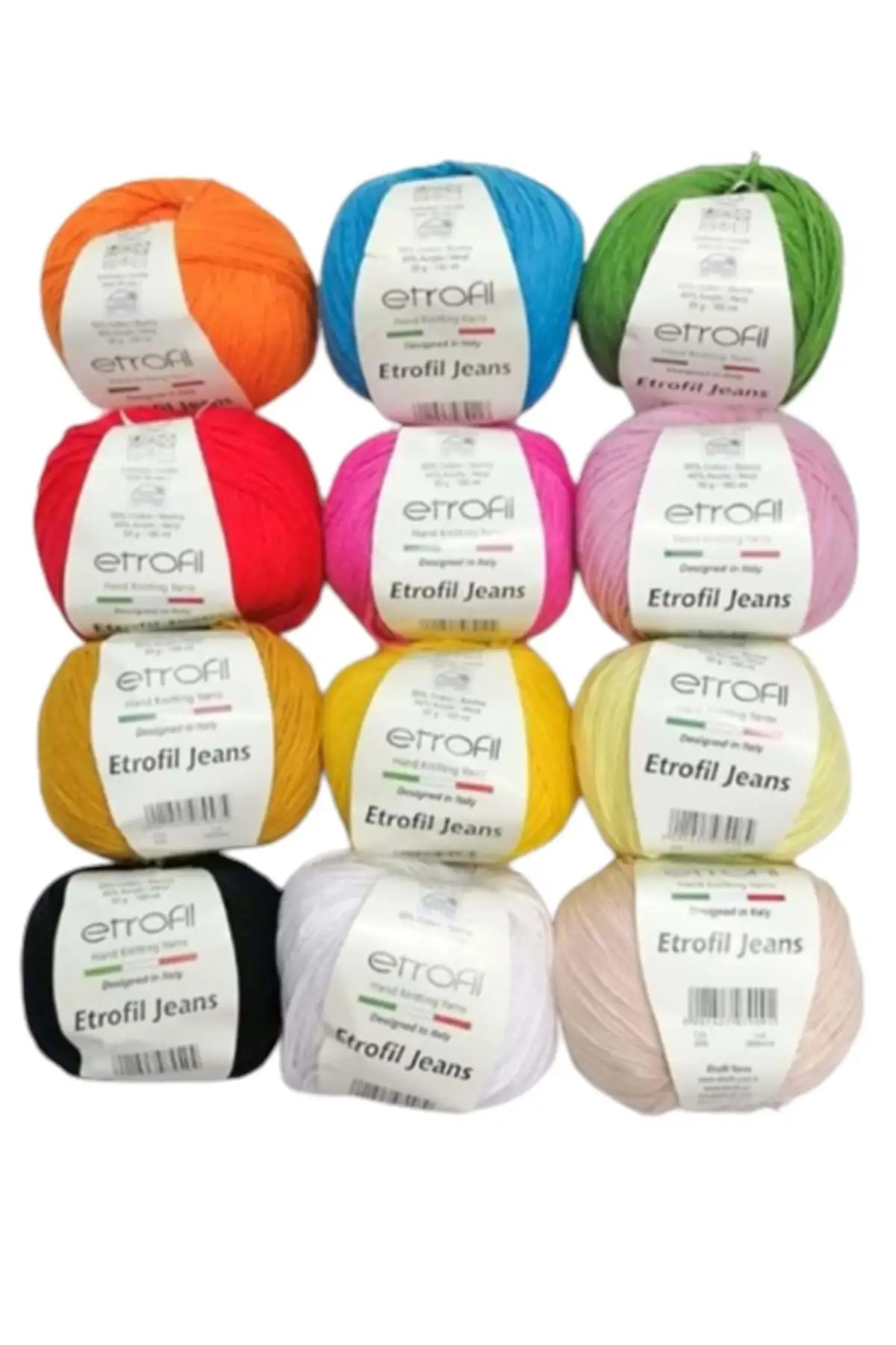 

Jeans Punch embroidery ipi Amigurumi 12 different color Set mixed 3 cotton 25 - 49 gr orange 150--g orange-