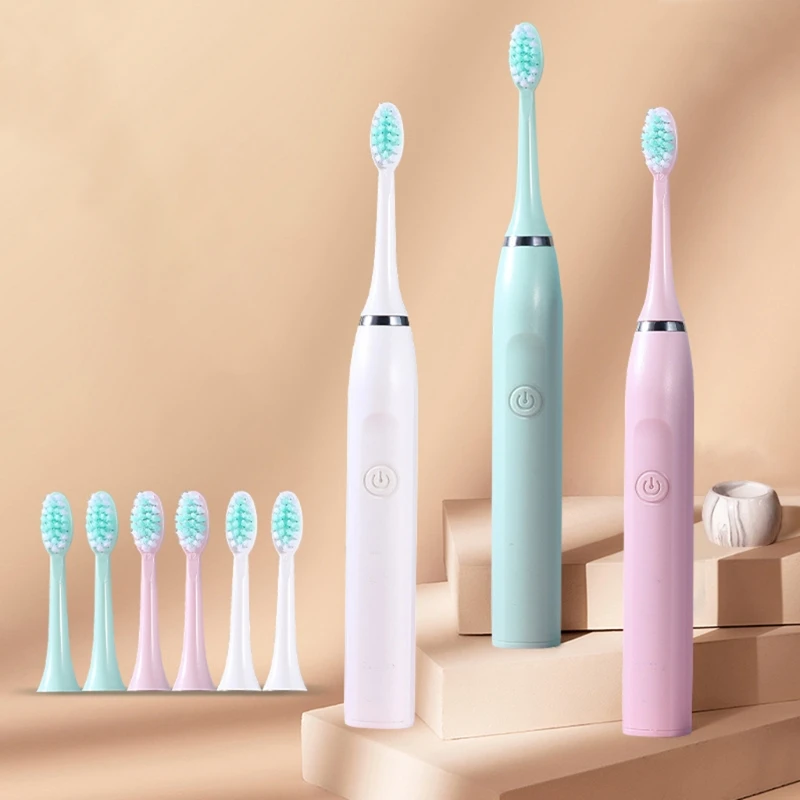 

Ultrasonic Electric Toothbrush with Brush Heads One Charge for 180 Days, 5 Modes Clean, 3 Dynamics 2 Minute Timer