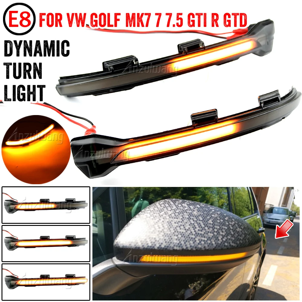 

2 pieces Side Mirror indicator dynamic blinker LED Turn Signal Light For VW Golf 7 MK7 7.5 GTI R Sportsvan Touran L II