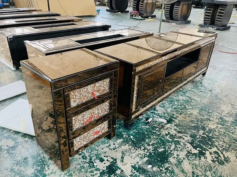 Роскошная мебель для гостиной тумба телевизора сверкающее разбитое алмазное