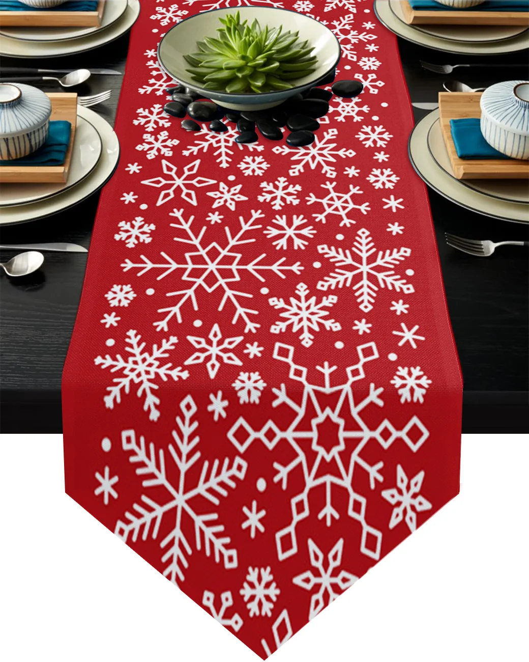 

Рождественская скатерть в виде снежинки, красная Современная скатерть для деревенского свадебного декора, скатерть для дома, отеля вечерни...