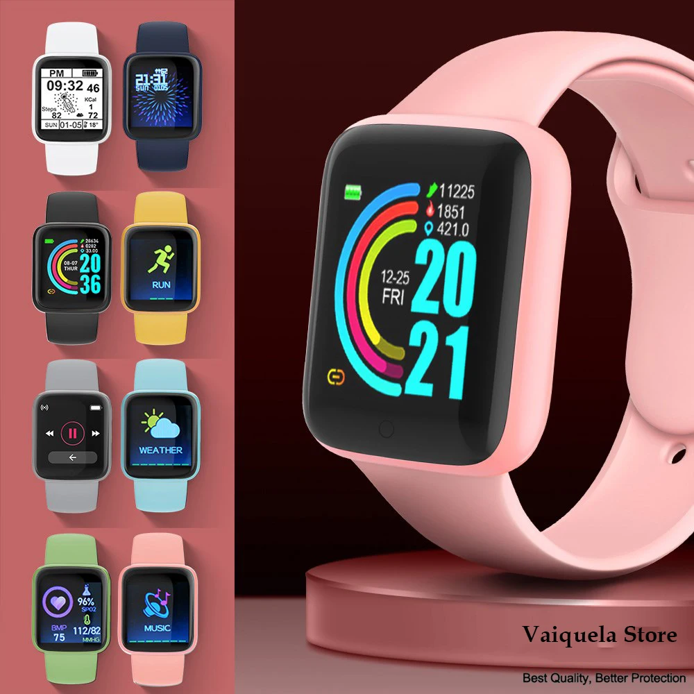 

D20 Pro Smart Watch Macaron Y68 Pro Smartwatch Woman Bluetooth Fitness Watch Man Blood Pressure Smart Bracelet Digital Watch