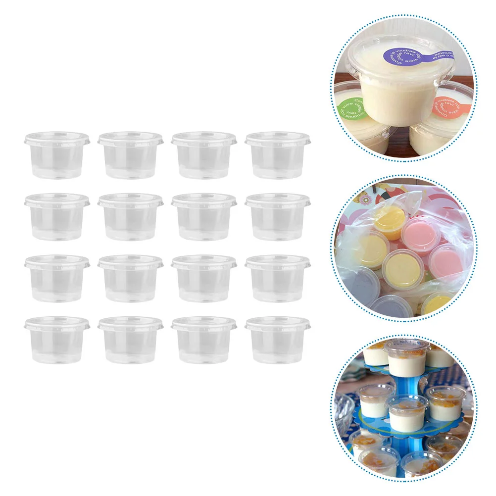 

Plastic Bowl Pudding Container Mousse Cup One-time Yogurt Holder Multipurpose Dessert Lids