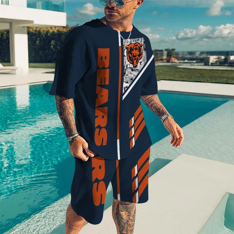 Summer Men's Sportswear shorts sets O-Neck Short Sleeve Suit Trend 3D Sets Printing Clothing Sports Tracksuit 2 Pieces Set |