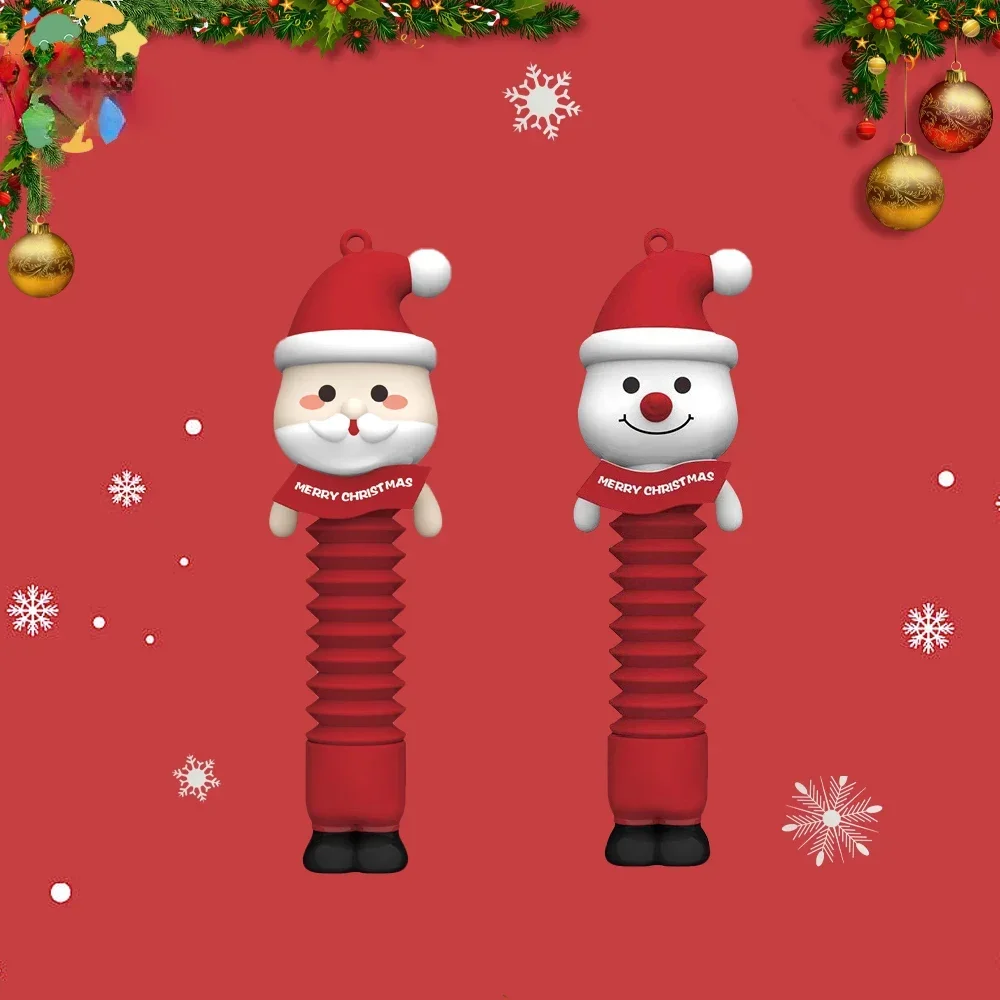 

Christmas Decompression Telescopic Tubes Fidget Toys Sensory Toy Swing Cool Lifelike Shape for Stress Anxiety Relief 푸쉬팝가방