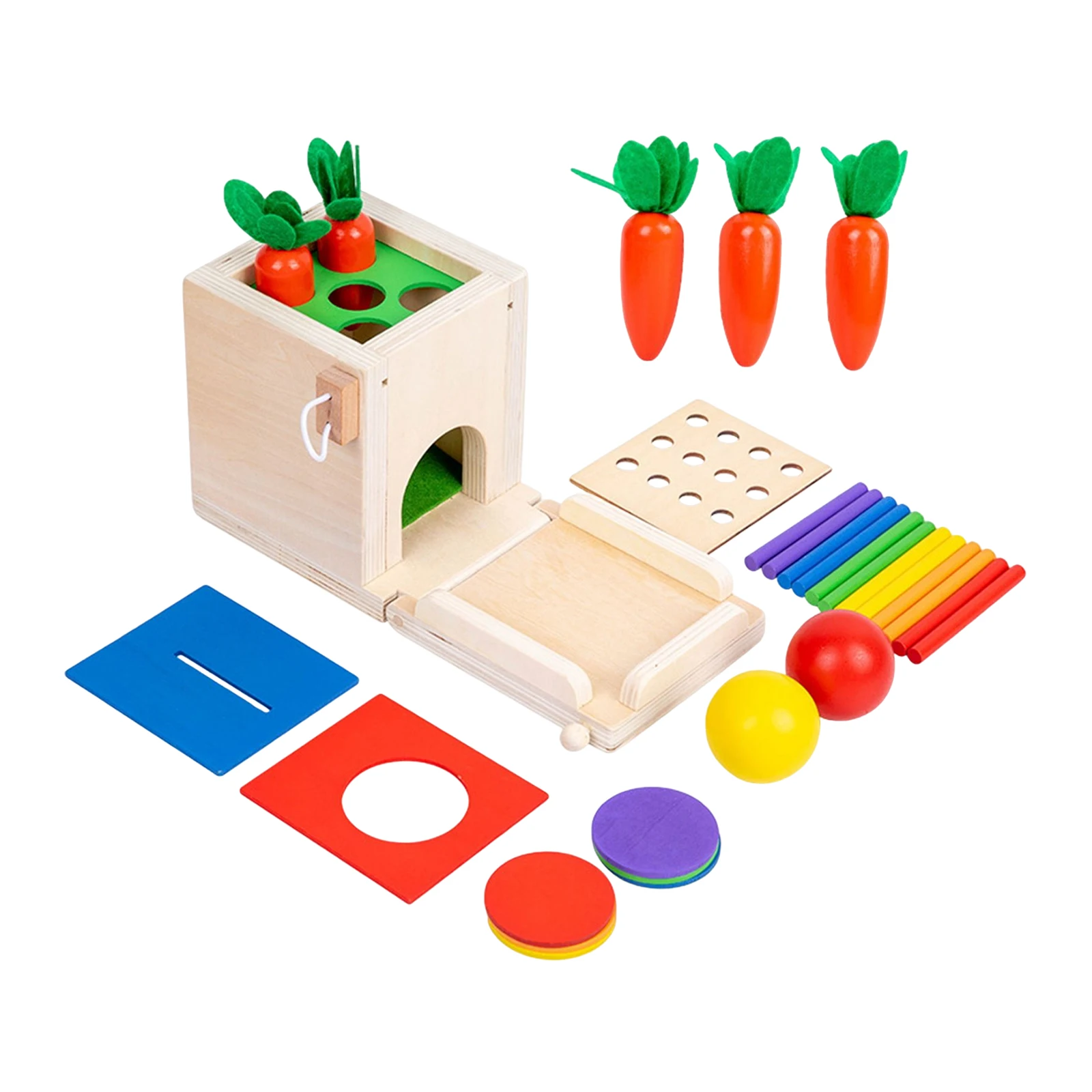 WomenOne PiecePajamas Early Educational Toy: Object Permanence Box Embark on Learning Journey with Ball Drop, Carrot Pulling Games for Toddler Gifts WomenOne PiecePajamas Early Educational Toy: Object Permanence Box Embark on Learning Journey with Ball Drop, Carrot Pulling Games for Toddler Gifts