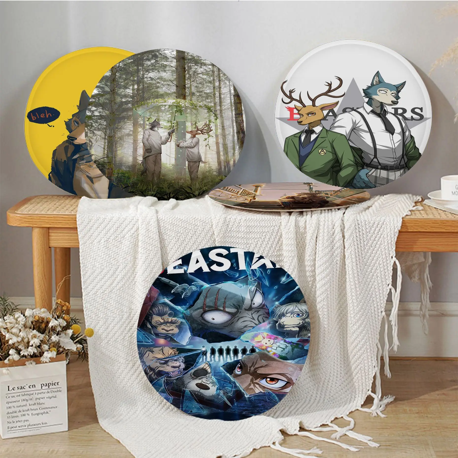 

Japanese Anime Beastars Square Seat Cushion Office Dining Stool Pad Sponge Sofa Mat Non-Slip Stool Seat Mat