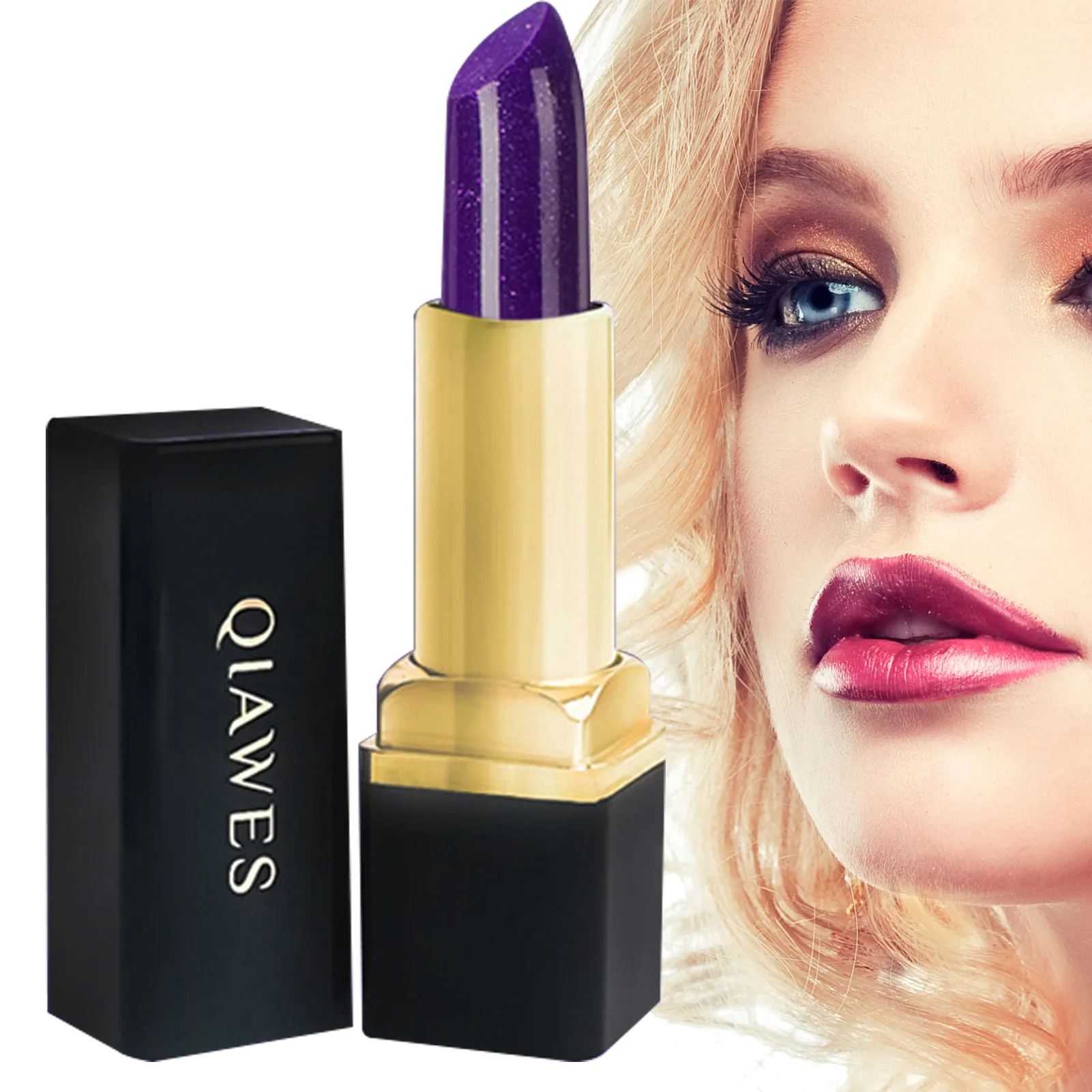 

Волшебная фиолетовая подсветка, питательная губная помада, Сияющая Губная помада, фиолетовая, меняющая цвет на розовый, водостойкая губная ...