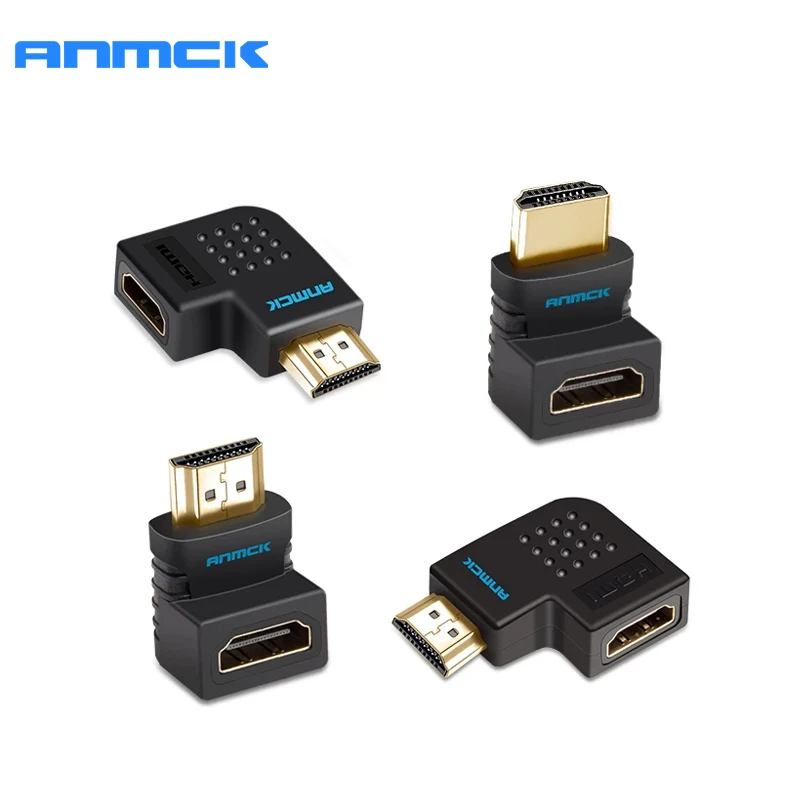 

Anmck Adapter HDMI-compatible Male to Female HDMI-A Standard Interface 90 270 Degree Video Adaptor For Computer Projector TV