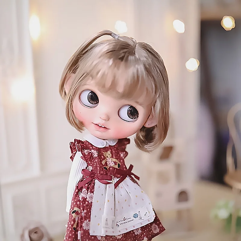 

BJD Doll Wig For Blythe Size Doll Accessories Wig Toy Tress For Dolls Milk Silk Fashion Short Hair Wig Toys For Girls