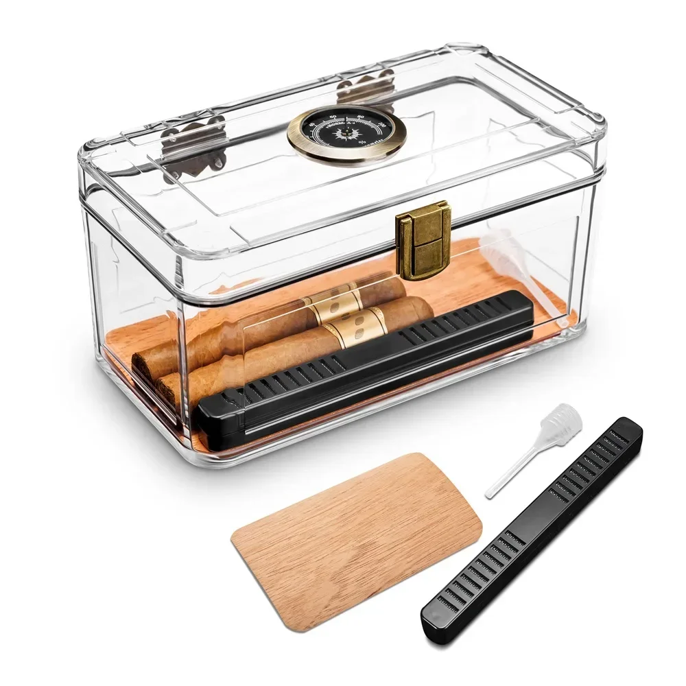 Профессиональный Акриловый Хьюмидор Для Сигар С Гигрометром Портативные