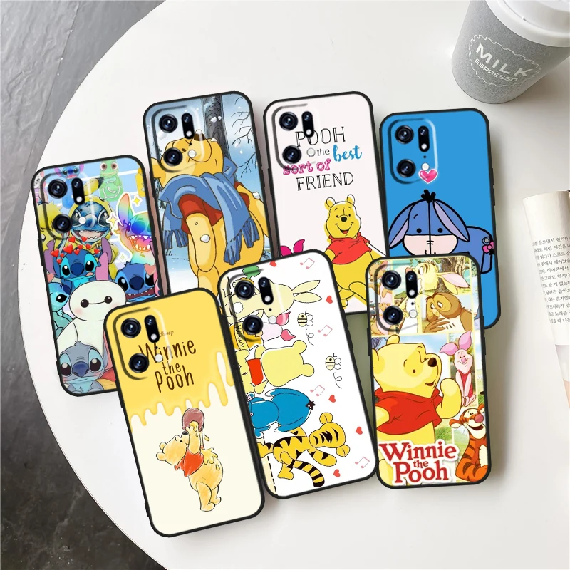 

Winnie Pooh Cartoon For OPPO Find X5 X3 X2 Neo Lite Reno 9 8 7 7Z 7SE 6 5 Pro 4G 5G Silicone Black Phone Case Coque Capa Fundas