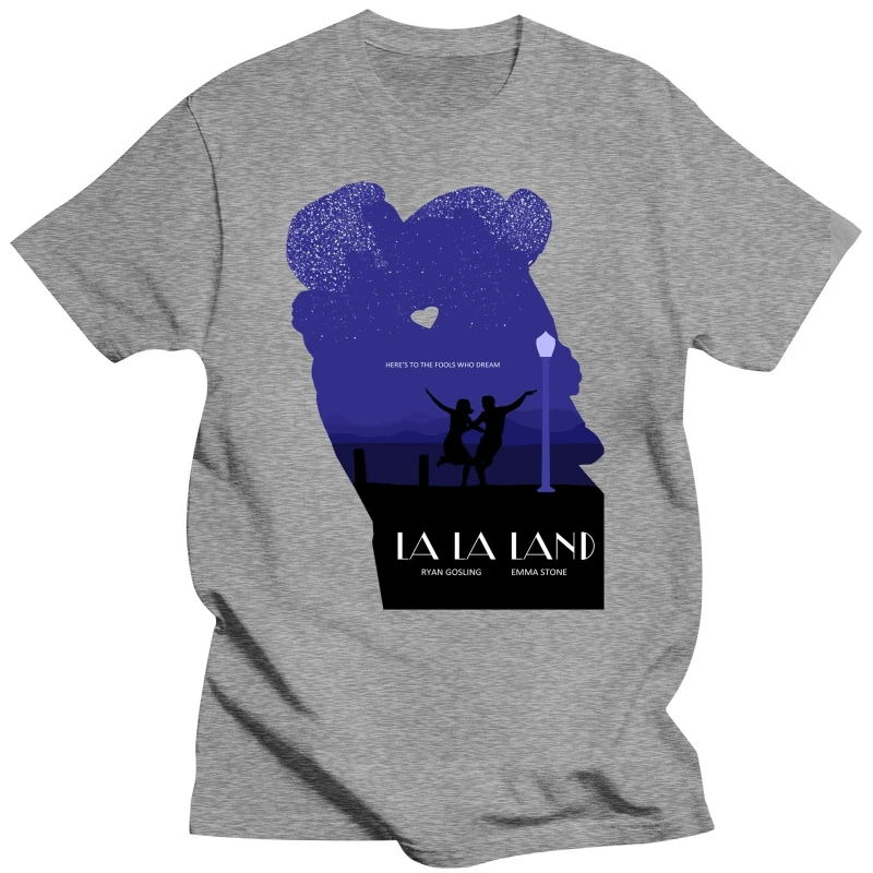 Постер La Land V1 белая футболка с Эммой Стоун Райан Гослинг все размеры S-3XL топы