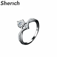 sherich princess crown 0 5 carat d color moissanite 100 925 sterling silver elegant charming bright ring womens brand jewelry