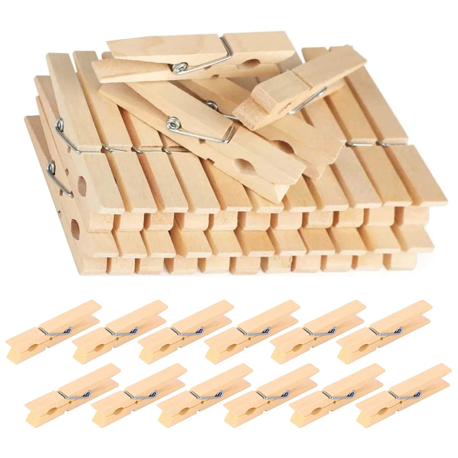 Wooden Clips Natural Wooden Small Picture Clips For Crafts 50 PCS Mini Wooden Clothespins Clothes Pins For Craft Wooden Clips