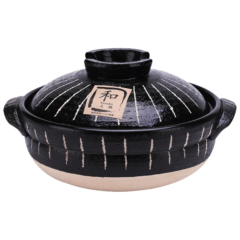 

Big Non Stick Cooking Pot Stand Lid Black Ceramic Stew Cooking Pot Set Steamer Soup Conjunto De Panelas Japanese Cookware DL6MSG