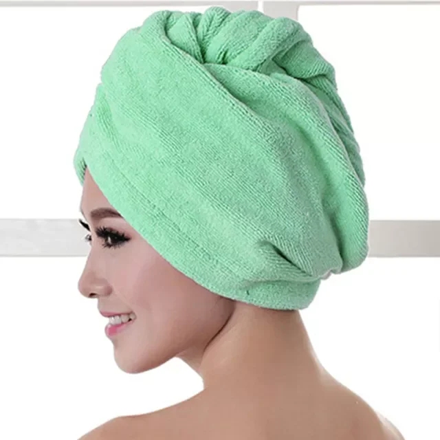 

1Pc Women Hair Drying Hat Microfibre After Shower Solid Towel Quick Dry Hair Hat Super Absorption Turban Head Wrap Bathing Tools