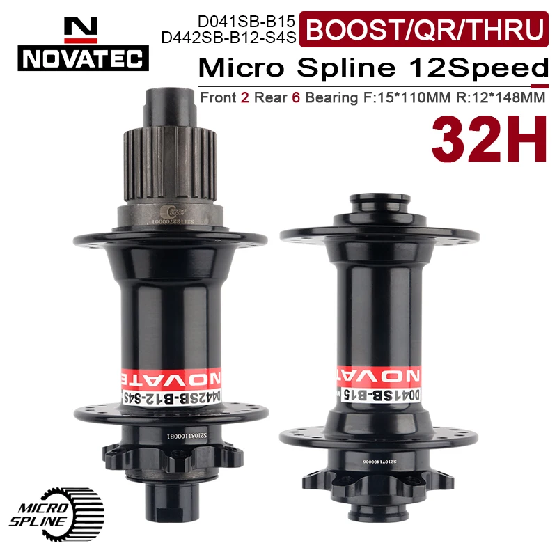 NOVATEC Micro Spline Hub 32 Отверстия MTB MS Кубы мост усиление 12 Скоростей горный велосипед