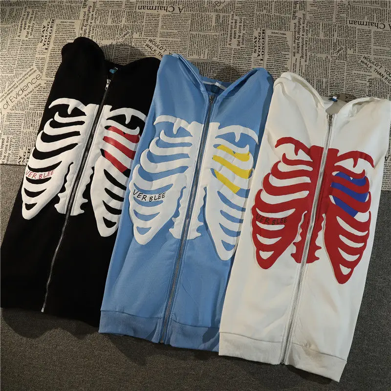 

Толстовка Y2K в стиле Харадзюку с капюшоном и принтом черепа